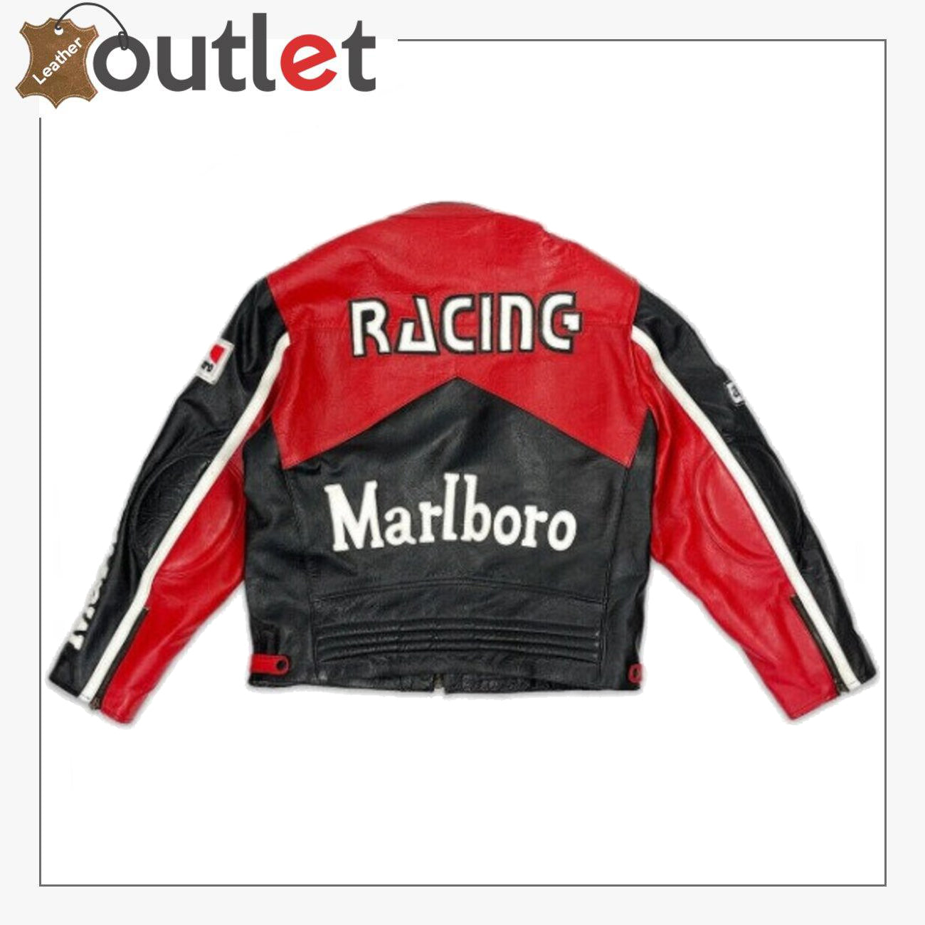 Marlboro Vintage Racing Rare Motorcycle Biker Leather Jacket Leather Outlet