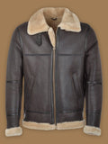 Heritage RAF Dark Brown Shearling Bomber Jacket