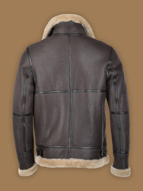 Heritage RAF Dark Brown Shearling Bomber Jacket
