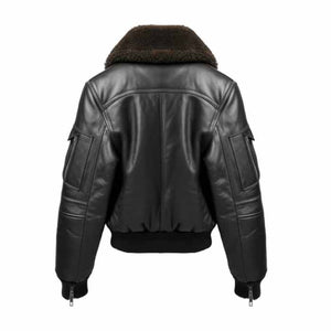 Men Black Leather Flight Bomber Leather Jacket Leather Outlet