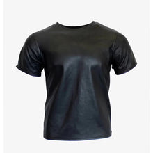 Load image into Gallery viewer, Men Genuine Sheep Black Leather T Shirt
