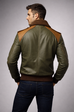 Load image into Gallery viewer, Men’s A2 Classic Leather Bomber Jacket
