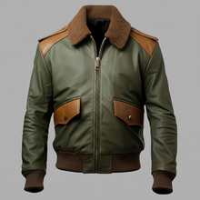 Load image into Gallery viewer, Men’s A2 Classic Leather Bomber Jacket
