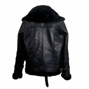 Men's B3 Bomber Hooded Faux Leather Jacket Leather Outlet