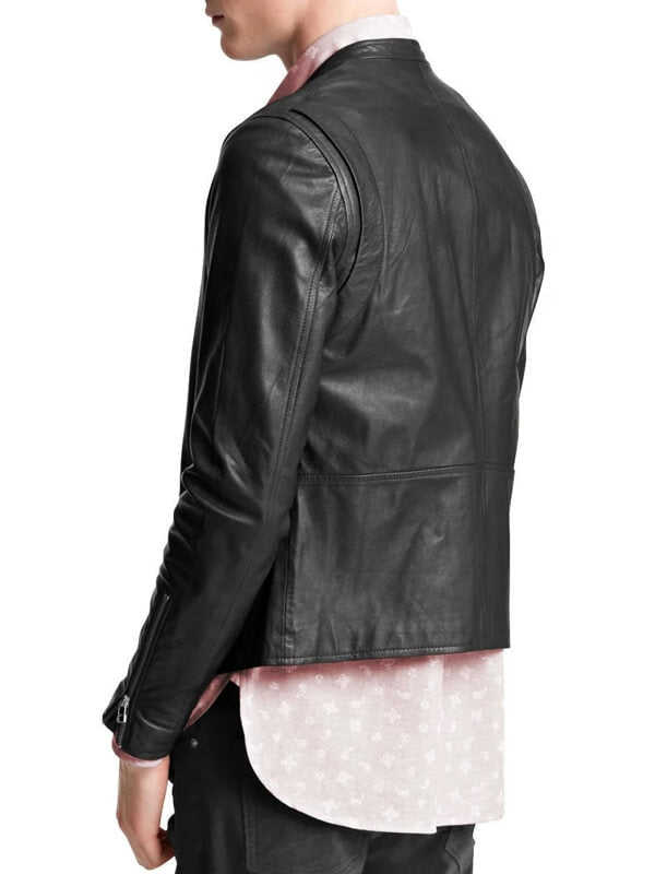 Men’s Black Leather Bomber Jacket – Classic & Casual Style