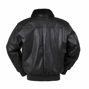 Men's Black Pilot Leather Bomber Jacket Leather Outlet