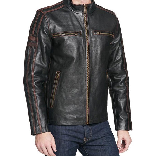 Men’s Black Rivet Biker Jacket