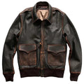 Men’s Brown A2 Aviator Bomber Jacket – Genuine Military-Style Leather