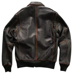 Men’s Brown A2 Aviator Bomber Jacket – Genuine Military-Style Leather