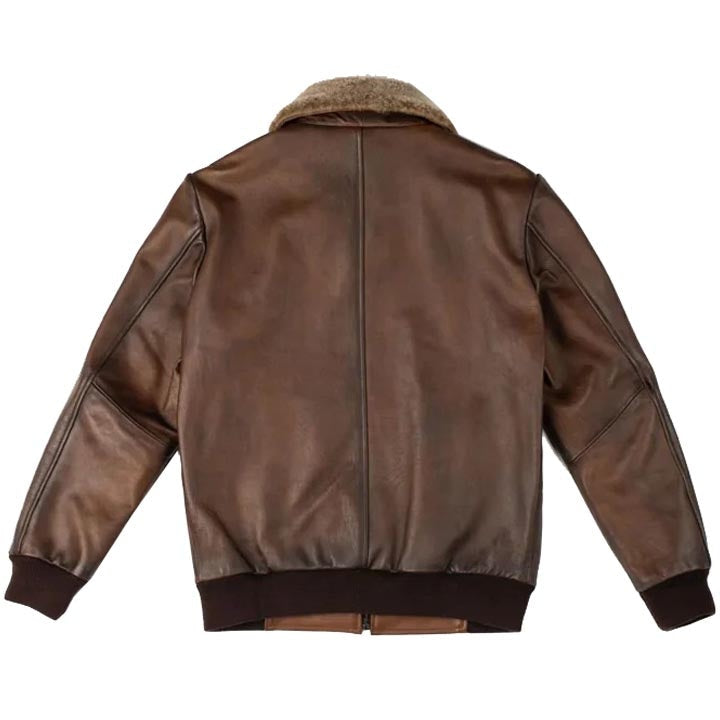 Herren Leder Bomberjacke in Schokobraun – Klassische Passform & Zeitloser Stil
