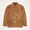Men’s Custom Brown Suede Leather Field Jacket