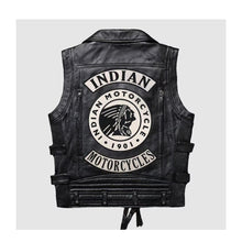 Load image into Gallery viewer, Men&#39;s Indian Motorcycle Western Leather Biker Vest Leather Outlet
