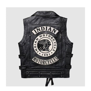 Men's Indian Motorcycle Western Leather Biker Vest Leather Outlet