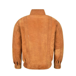 Men's Real Leather Jacket Bomber Tan Buff Classic Leather Outlet