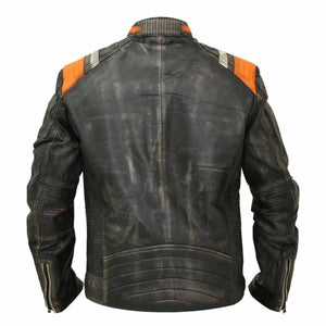 Men's Retro 3 Cafe Racer Biker Vintage jacket Leather Outlet