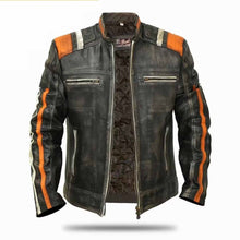 Load image into Gallery viewer, Men&#39;s Retro 3 Cafe Racer Biker Vintage jacket Leather Outlet
