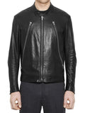 Men’s Retro Black Leather Moto Jacket – Classic Motorcycle Style