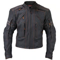 Herren Street Matt Schwarz Panzer Motorrad Lederjacke