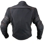 Herren Street Matt Schwarz Panzer Motorrad Lederjacke