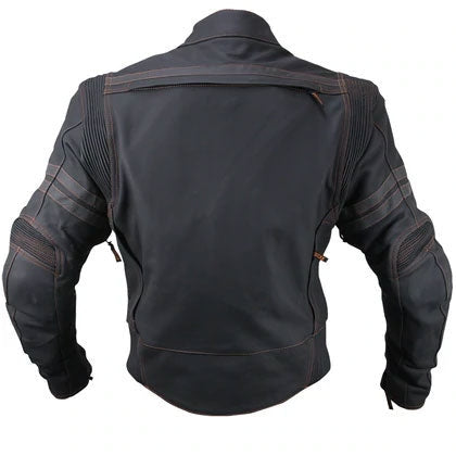 Herren Street Matt Schwarz Panzer Motorrad Lederjacke