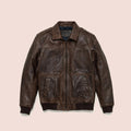 Men’s Vintage A2 Brown Lambskin Leather Bomber Jacket