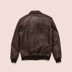 Men’s Vintage A2 Brown Lambskin Leather Bomber Jacket