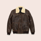 Men’s Vintage A2 Brown Shearling Lambskin Leather Bomber Jacket