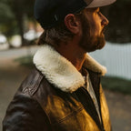 Men’s Vintage A2 Brown Shearling Leather Bomber Jacket
