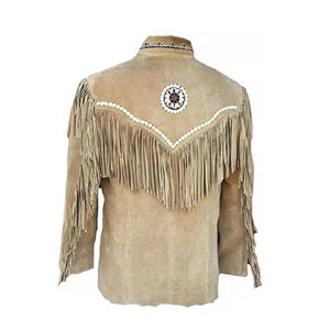 Men's Western American Native Suede Leather Jacket Leather Outlet