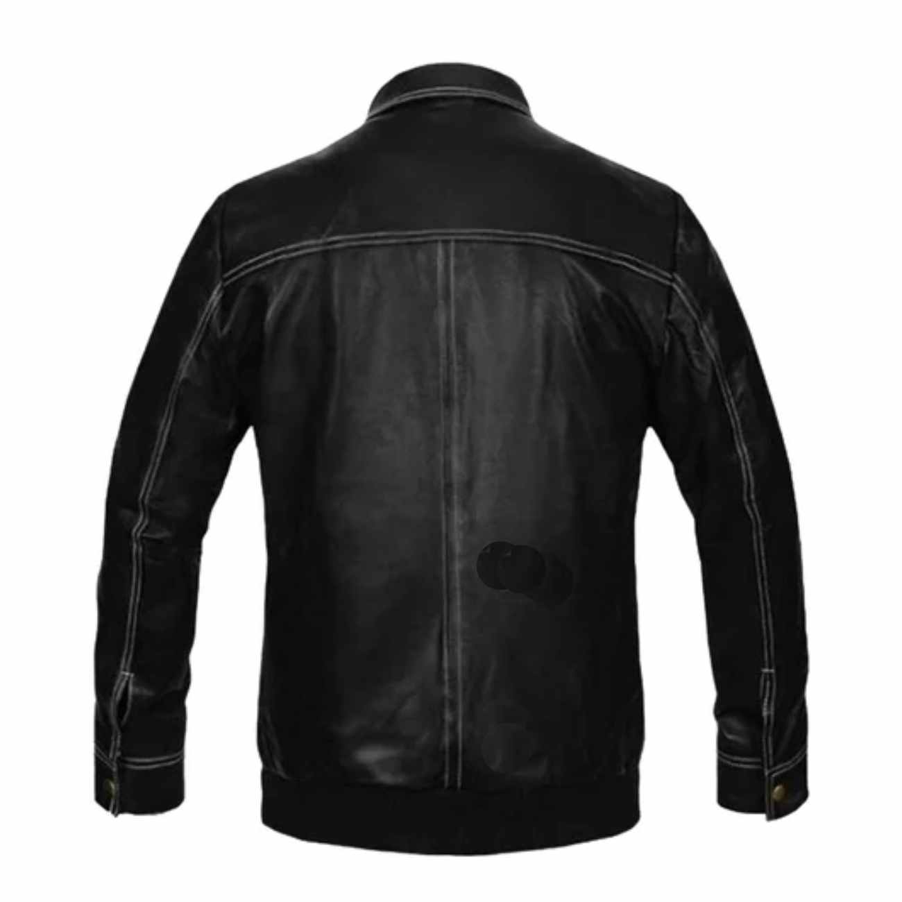 Men's fashion black vintage leather jacket Leather Outlet