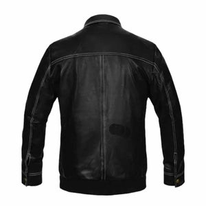 Men's fashion black vintage leather jacket Leather Outlet