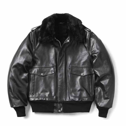 Mens A2 Black Bomber Leather Jacket Leather Outlet