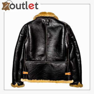 Mens Aviator Bomber Leather Jacket