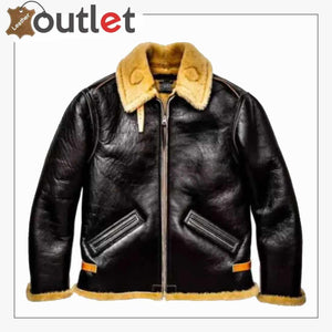 Mens Aviator Bomber Leather Jacket