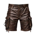 Herren braune Leder-Shorts