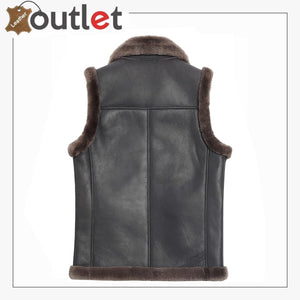 Mens Brown and Black Shearling Vest