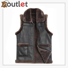 Load image into Gallery viewer, Mens Brown and Black Shearling Vest
