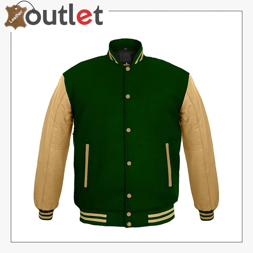 Mens Green Varsity Jacket