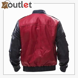 Mens Leather Bomber Flight Jacket