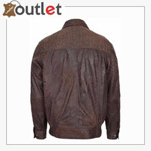 Load image into Gallery viewer, Mens Leather Bomber Jacket with Fur Collar
