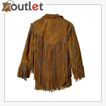 Load image into Gallery viewer, Mens Native American Cowboy Leather Jacket
