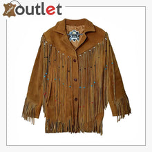 Load image into Gallery viewer, Mens Native American Cowboy Leather Jacket
