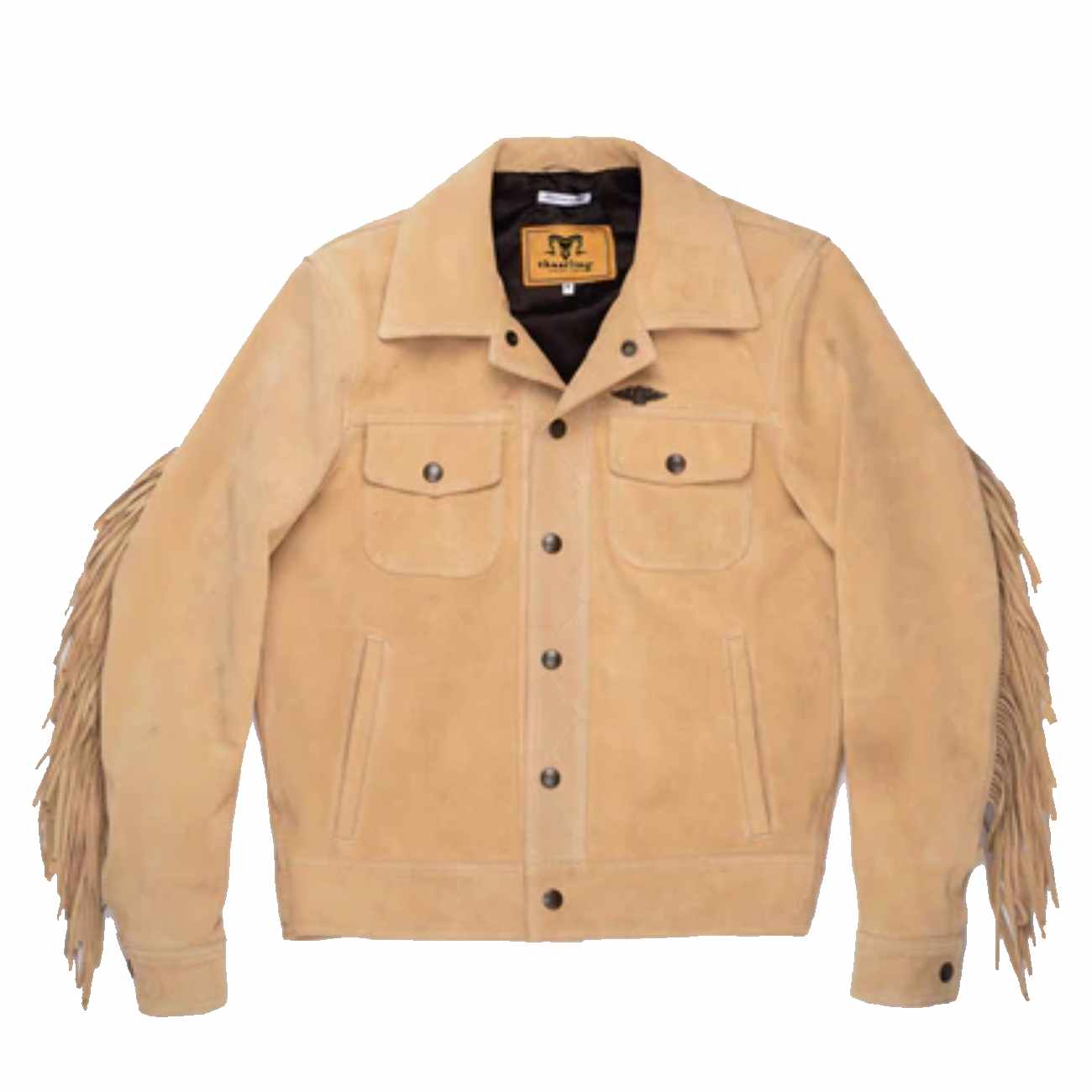 Herren Native American Western Lederjacke Braun