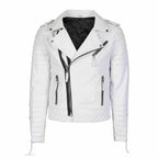 Mens White Best Leather Motorcycle Jacket Leather Outlet