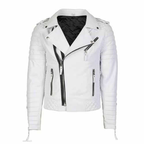 Mens White Best Leather Motorcycle Jacket Leather Outlet