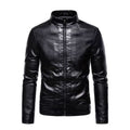 Herren Winddichte Stehkragen Outdoor Lederjacke