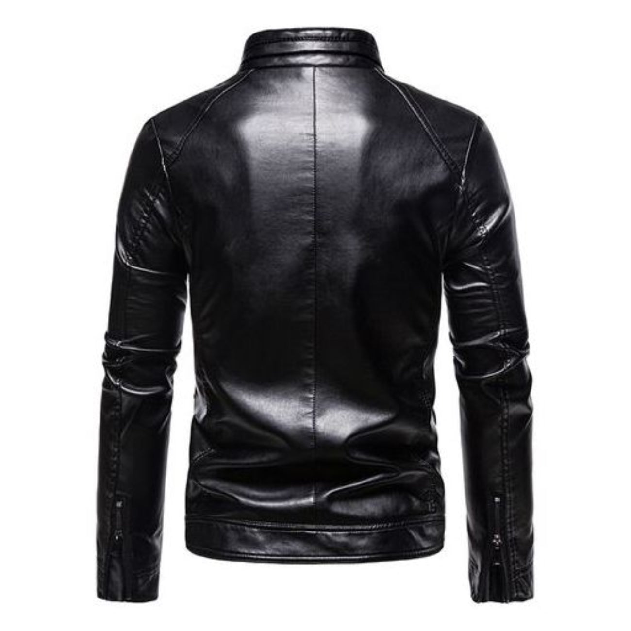 Herren Winddichte Stehkragen Outdoor Lederjacke
