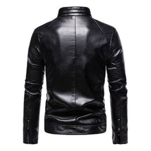 Load image into Gallery viewer, Mens Windproof Stand collar Outdoor Leather Jacket

