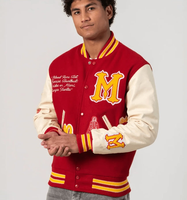 Miami Red Heritage Varsity Bomber Jacket