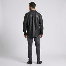 Load image into Gallery viewer, Men’s Genuine Lambskin Leather Shirt – Premium Slim Fit Leather Shirt
